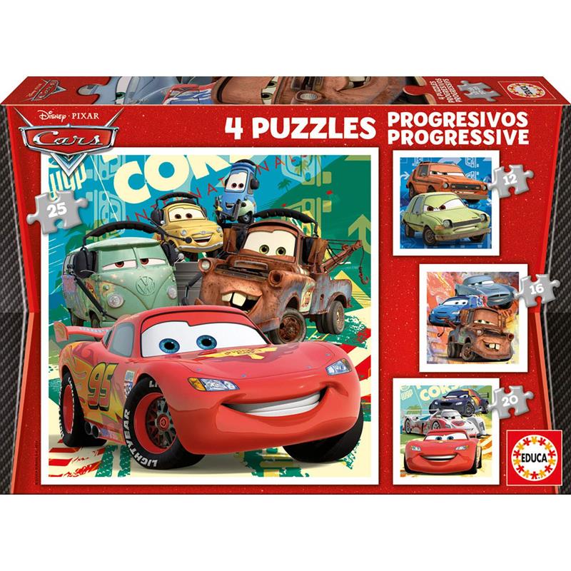 Educa puzzles progresivos Cars 2 12-16-20-25