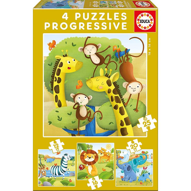 Educa puzzle progressivo animais salvagens