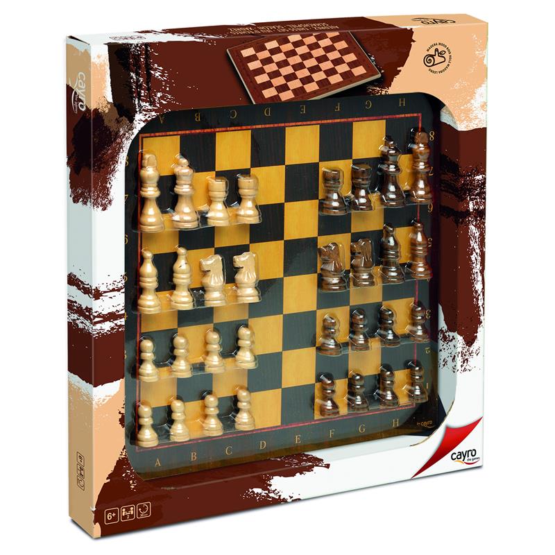 Conjunto de xadrez de madeira, 38 x 38 cm, grande jogo de xadrez