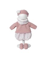 Vestidos bebé reborn 40 cm suéter e gorro rosa