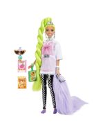 Barbie Extra boneca cabelo verde animal estimação