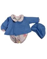 Roupa bebé Elegance camisa e casaco e gorro 40 cm