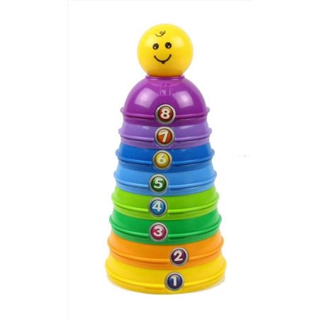 Brinquedo de empilhar com peças coloridas