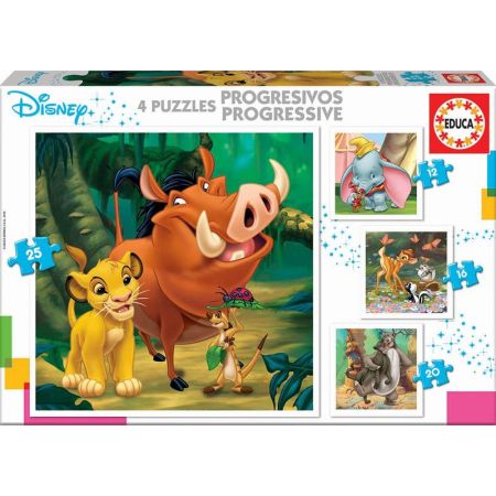 Educa Puzzle Progressivo Dumbo Bambi e Rei Leão