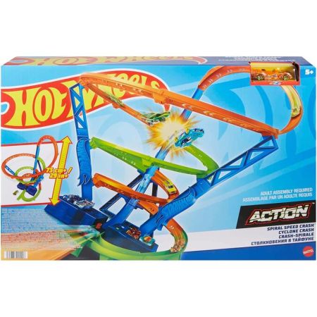 Hot Wheels City pista espiral rápida de choque