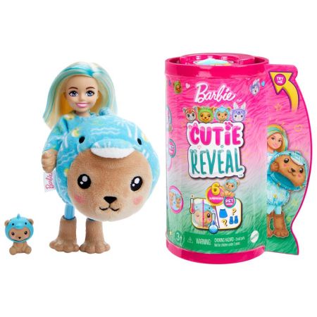 Barbien boneca Chelsea Cutie Reveal peluche urso