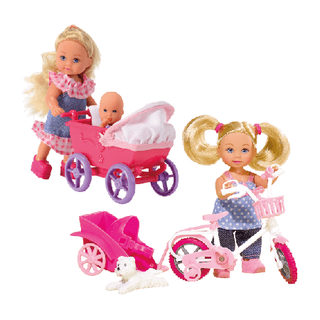 Boneca Evi com bicicleta