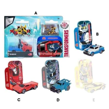 Transformers Veículos em caixa de metal 7cm