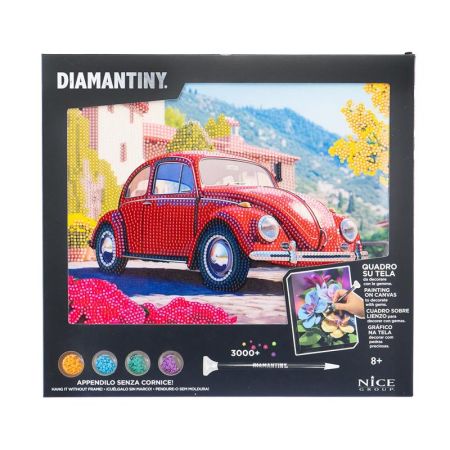 Diamantiny pintar com diamantes Beetle vermelho