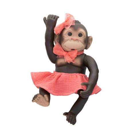 Bebé Macaco 25 cm com saia rosa