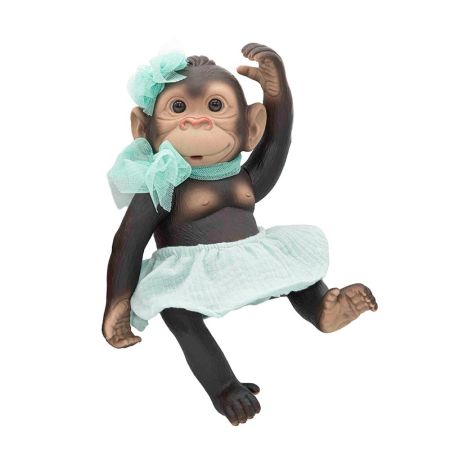 Bebé Macaco 25 cm com saia verde água