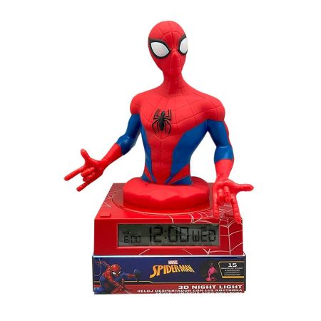 Spiderman lámpada 3D com despertador