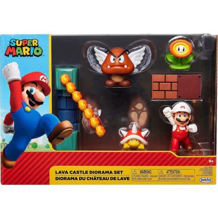 Mario Bros set diorama castelo lava Nintendo