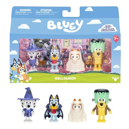 Bluey conjunto 4 figuras Halloween
