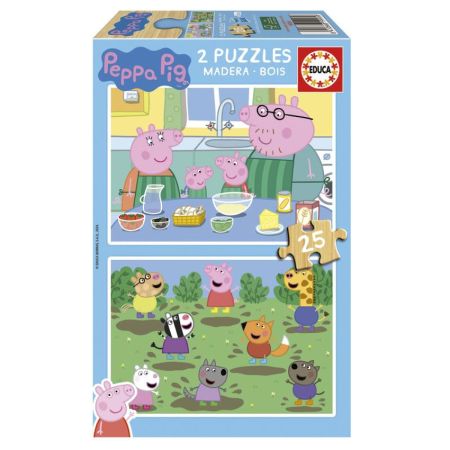 Educa puzzle madeira 2x25 Peppa Pig
