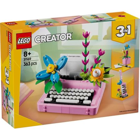 Lego Creator máquina de escrever com Flores