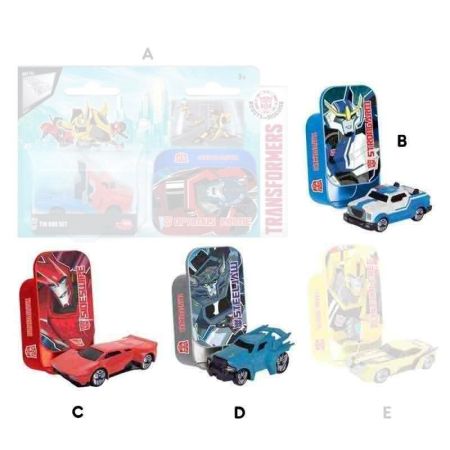 Transformers Veículos em caixa de metal 7cm