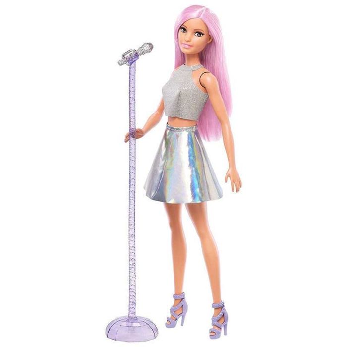 Boneca barbie fashionista65 curvy gordinha saia rosa top mattel