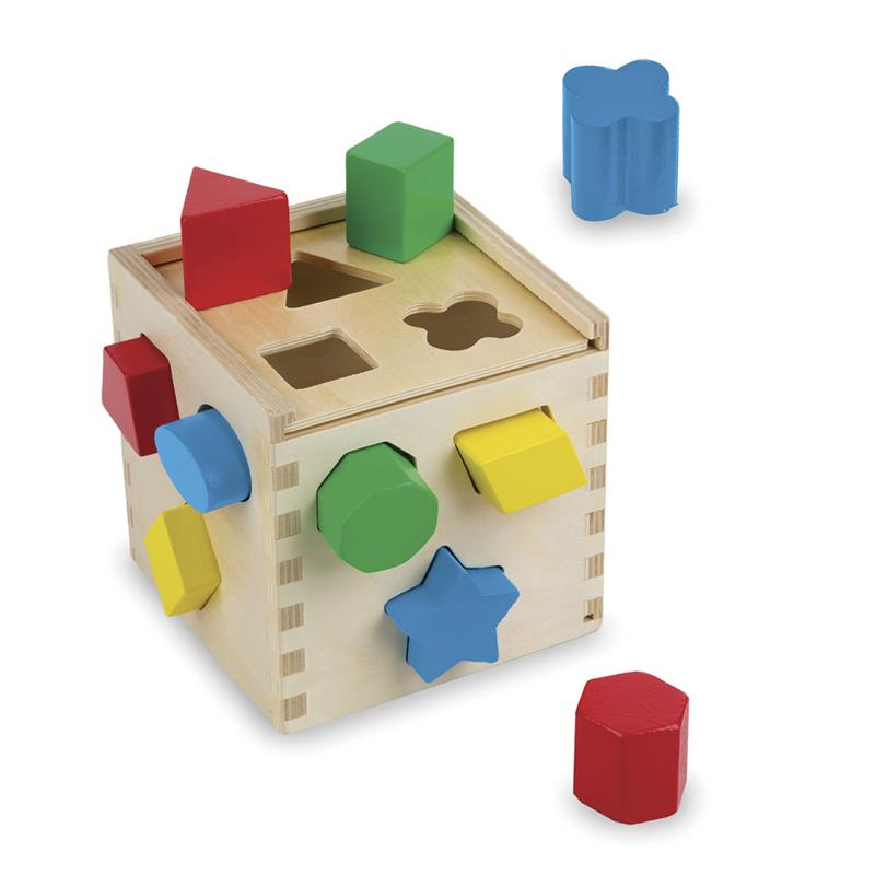 Melissa & Doug cubo de madeira com encaixáveis
