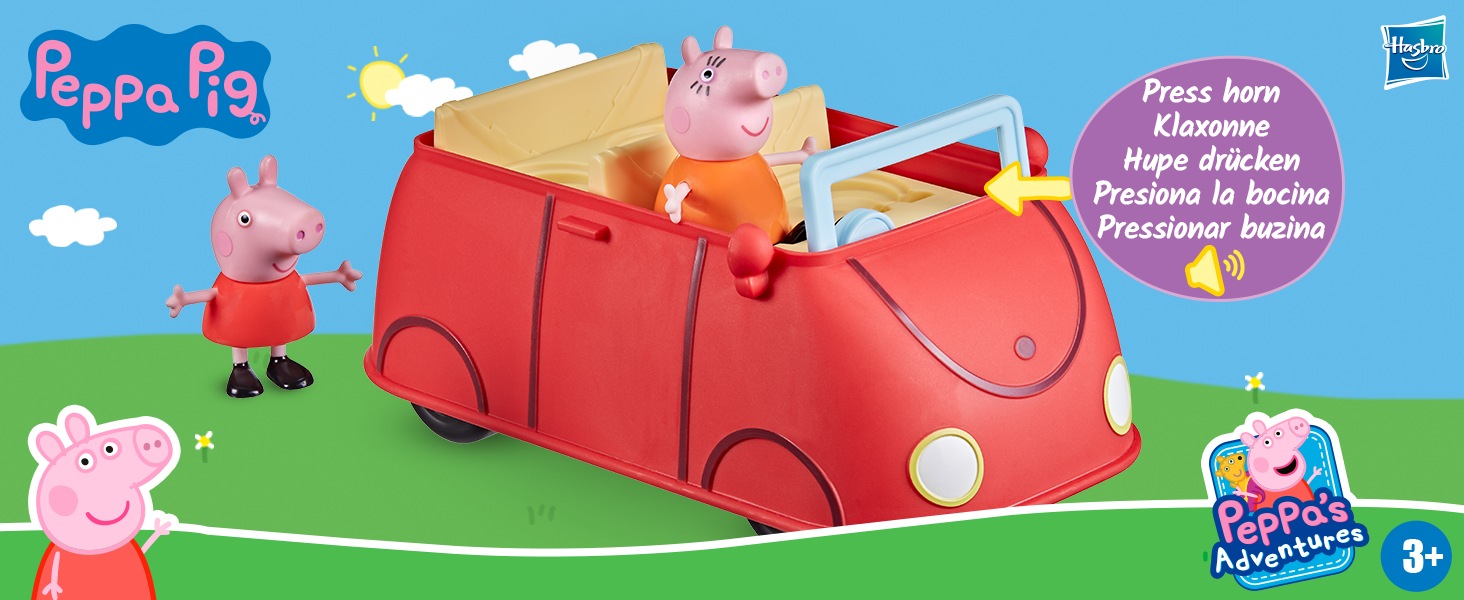 Peppa Pig o carro vermelho da familia da Peppa